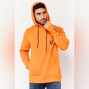 Lamborghini Logo Long Sleeve Orange Men's Hoodie Size: XXL